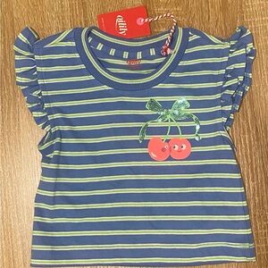 Oilily Striped Kids Tee with Cherry Motif